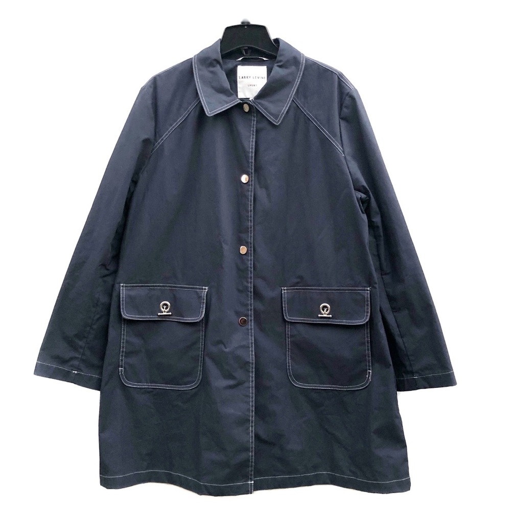 Larry Levine Sport True Vintage Blue Utility Button Down Jacket Casual Coat XL